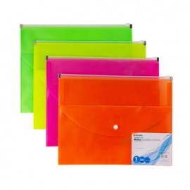 Sobre Polipropileno Vertical con Botón Varios Colores