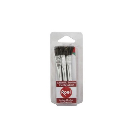 Blister con 3 brochas de arte1/2", 1" Y 1 1/2" Pulgadas