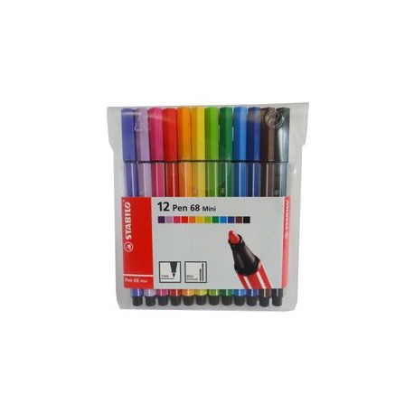 Mini Plumin Pen 68 12 Piezas De Colores Stabilo