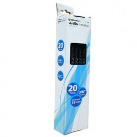 Arillo Metálico 3/8 Negro Blister Con 20P Omx