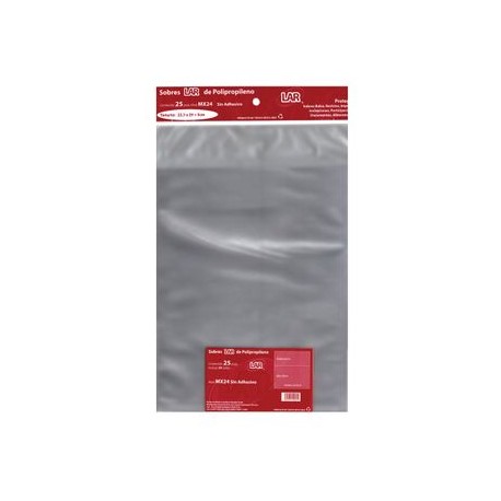 Sobre Transparente Celofan 22.5X29 Pqte 25 piezas LAR