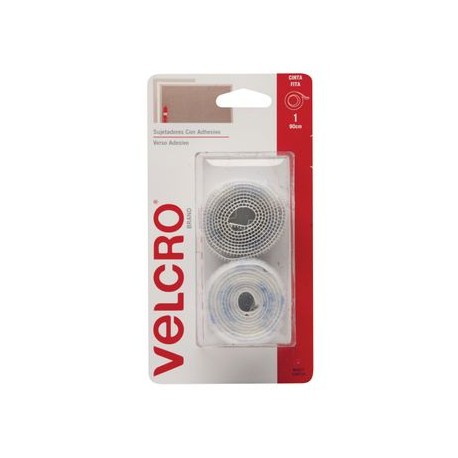 Cinta Sujetadora Velcro 90 x1.9cm 1 juego color blanco