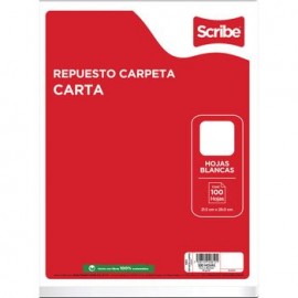 Hojas para Carpeta Scribe Tamaño Carta Blancas 10 0 Hojas