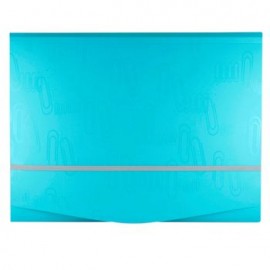 Folder Portadocumentos Aqua Cartra Iclip Con Liga