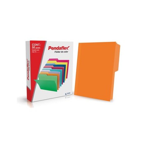 Folder Naranja Carta Pendaflex 50 Pz Doble Tonalidad