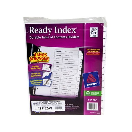 Separador Ene-Dic Blanco Ready Index Avery