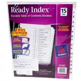 Separador 15 Pestañas Blancas Ready Index Avery