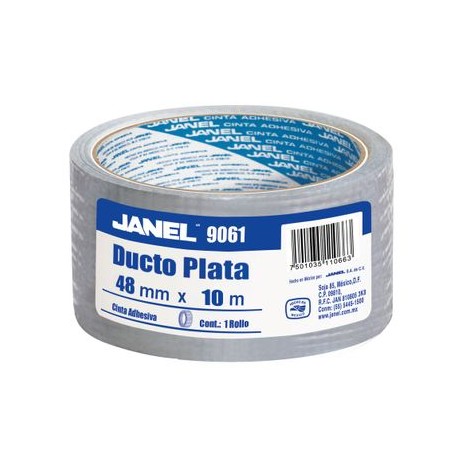 CINTA PARA DUCTOS COLOR PLATA 48MMX10 M PIEZA