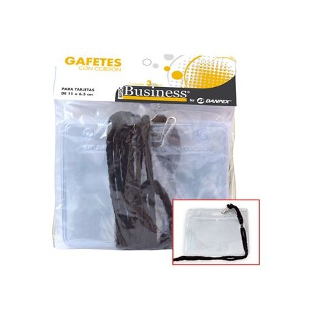 PORTAGAFETE CON CORDON 11X6 CM 3piezas