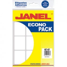 ETIQUETA ESCOLAR BLANCA ECONO 67X47 108PZA/PQTE JANEL