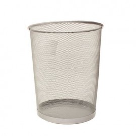 BOTE DE BASURA PLATA MALLA 29X35CM OMX