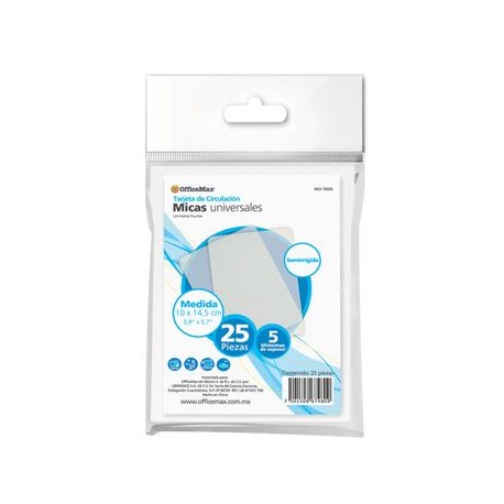 Mica Semirigida Omx 10 Cm X 14.5 Cm 5Mm 25 P