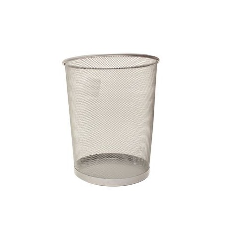 BOTE DE BASURA PLATA MALLA 29X35CM OMX