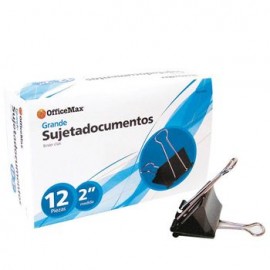 SUJETADOCUMENTOS 2PLG CAPACIDAD P/110 HOJAS NEGRO 12piezas