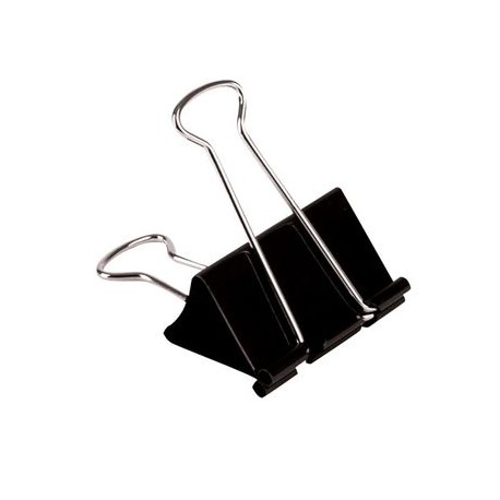 SUJETADOCUMENTOS 5/8PLG CAPACIDAD P/80 HOJAS NEGRO 12piezas