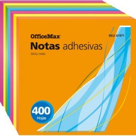 NOTAS ADHESIVAS NEON CUBO OMX 7.6 X 7.6 CM 40 0 HJ