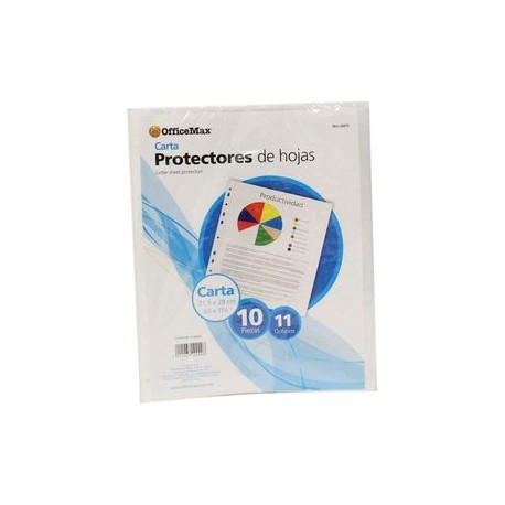 PROTECTOR DE HOJAS DE POLIPROPILENO. 10 PIEZAS OMX