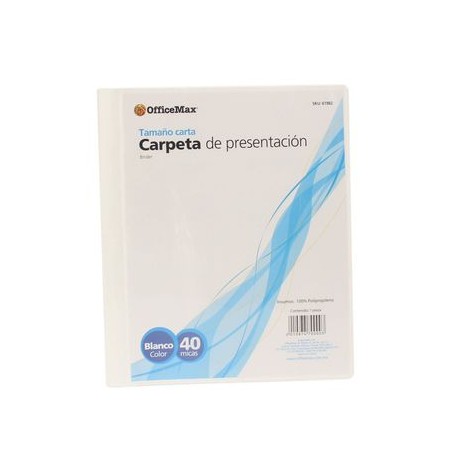 CARPETA DE POLIPROPILENO BLANCO CON 40 MICAS OFFICEMAX®