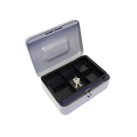 CAJA P/DINERO 20 .7X15.7X7.7CM. SEGURO,2 LLAVES ACERO NG/GRIS