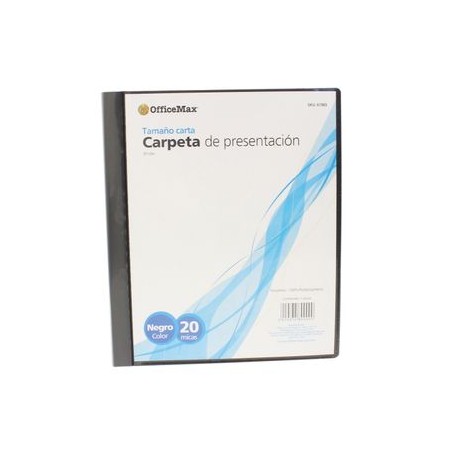Carpeta De Polipropileno Negro Con 20 Micas Officemax®