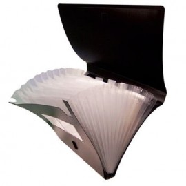 Archivo Expandible Carta 13 Divisiones Polipropileno Negro