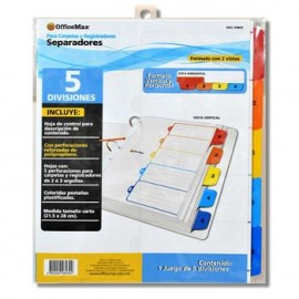 Separador 5 Divisiones Officemax con refuerzo pz