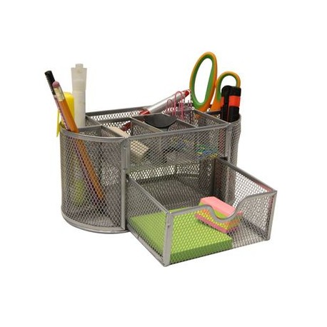 Organizador Escritorio Con Portatarjeta Officemax Mesh Plata