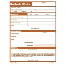 Recibo de Nomina 1/4 carta con autocopiante 4 blocks de 25
