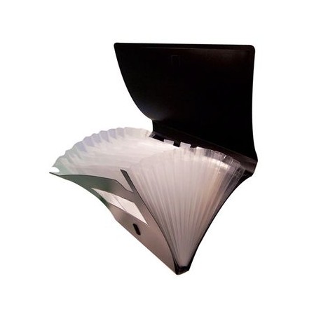 Archivo Expandible Carta 13 Divisiones Polipropileno Negro